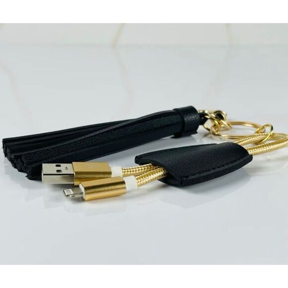 POWER UP IN STYLE - Smartphone Key Chain USB/iPhone Charging Cable w/Tassel. - Picture 7 of 16